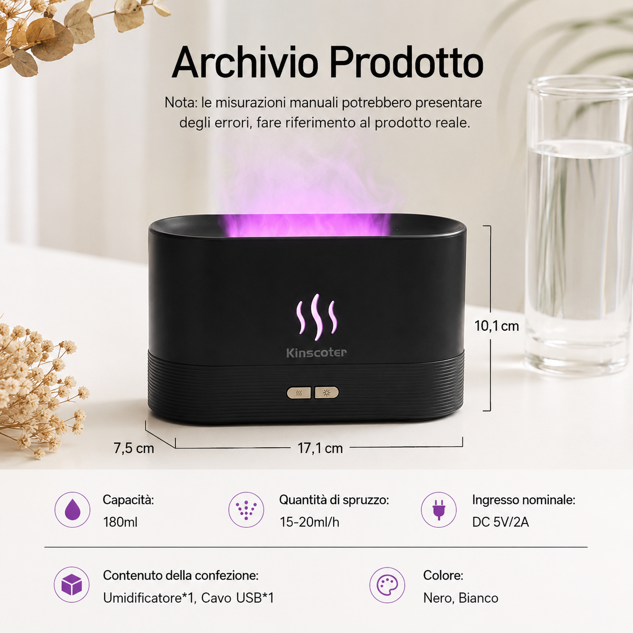 Diffusore di Aromi a Fiamma USB da Scrivania