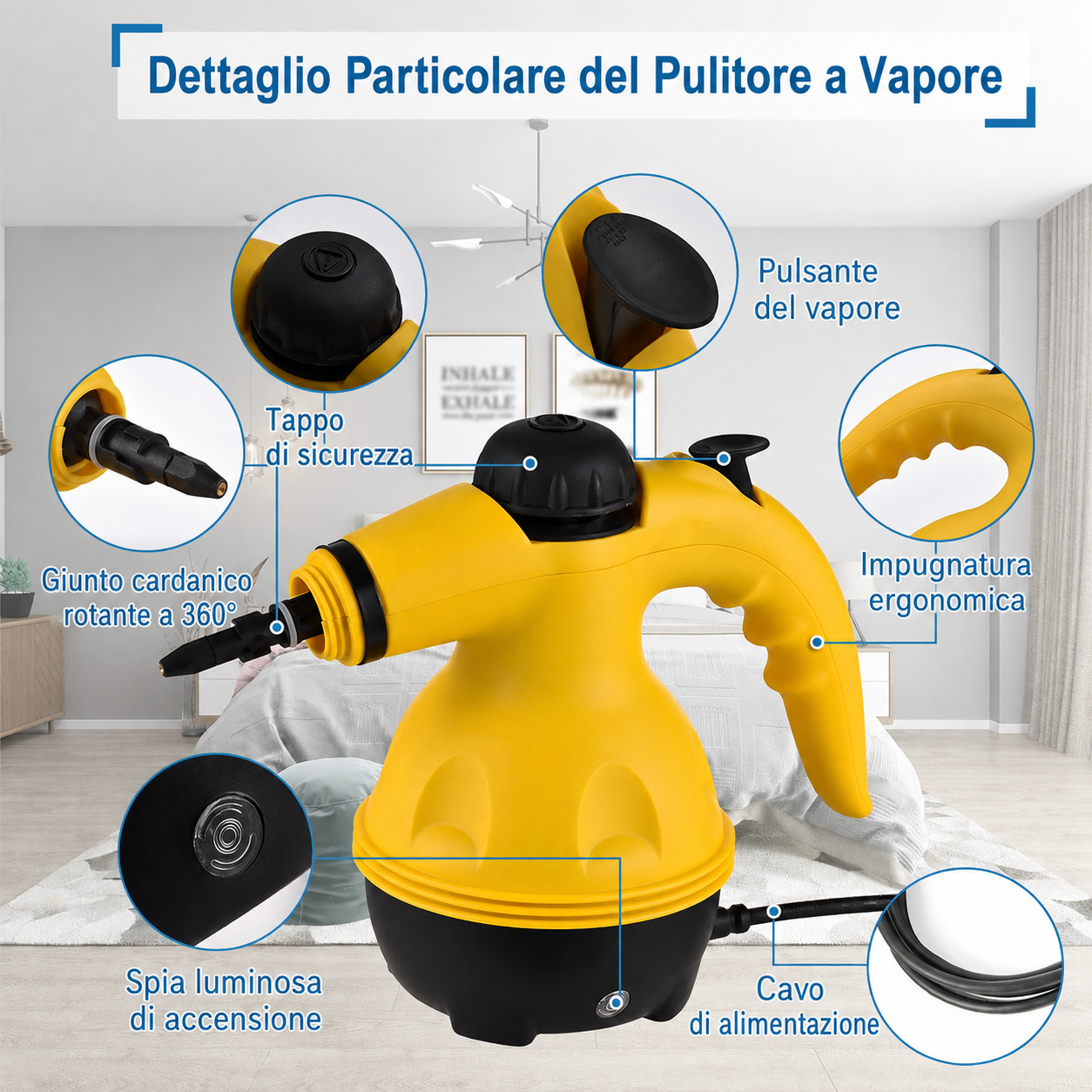 Vapore Portatile ad Alta Temperatura da 1000W